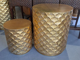 BRAND NEW Round Gold Metal Scallop Side Table - 2 Sizes Available