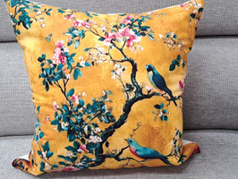 BRAND NEW Tumeric Oriental Floral Bird Cushion - 2 Available