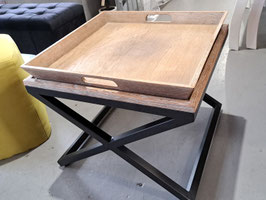 Oak Tray Top Square Side Table