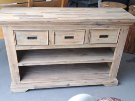 Limewash Timber 3 Drawer Sideboard