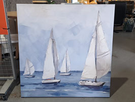 Blue Sail Boats Canvas Print
