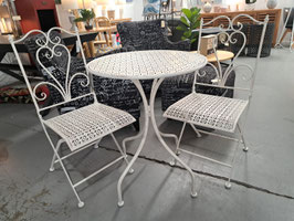 BRAND NEW Brushed Cream Metal 3 Pce Patio Setting
