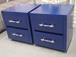 Pair Royal Blue Bedsides