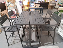 Black Aluminium Weatherproof 5 Pce Outdoor Bar Setting