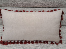 Rust Tassle Edge Linen Cushion- 2 Available