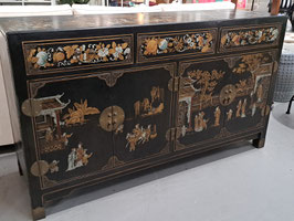 Vintage Ornate Black & Gold Chinese Buffet