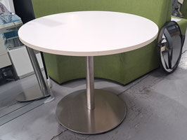 Heavy Duty Steel Base Round White Dining Table