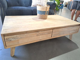 Whitewash Timber 2 Drawer Coffee Table