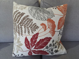 Red & Beige Tropical Feather Insert Cushion - 3 Available