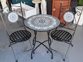 BRAND NEW Violet, Grey & Black Tile Mosaic 3 Pce Patio Setting