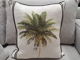 Tropical Palm Piped Edge Feather Cushion - 2 Available