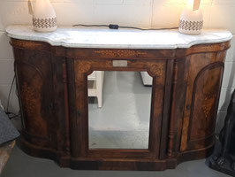 Antique Victorian Walnut Burr & Marble Buffet