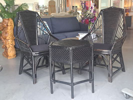 Black Bamboo 3 Pce Patio Setting