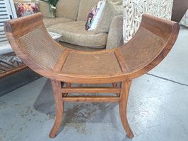 Asian Style U Shape Timber & Cane Bench Seat