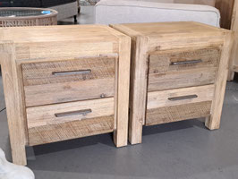 "Harvey Norman" Pair Acacia Timber Bedsides