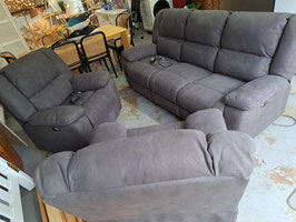 "Harvey Norman" Dark Grey Electric Reclining 3 Pce Lounge Suite