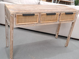 BRAND NEW Whitewashed Finish 3 Drawer Hall Table
