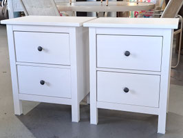 Pair "Ikea" White Timber Bedsides