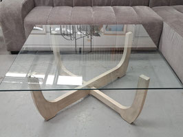 Grey Timber Square Glass Top Coffee Table