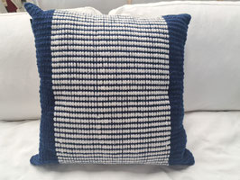 Textured Navy & White Cushion