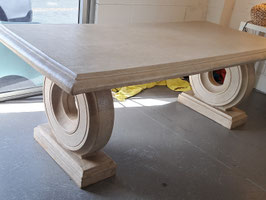 Weatherproof Warm Stone Look 8 Seater Dining Table