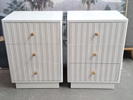 BRAND NEW Pair White 3 Drawer Bedsides
