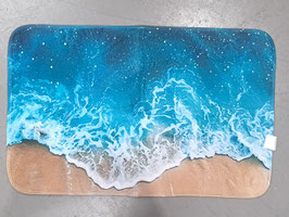 BRAND NEW Plush Beach Shoreline Bathroom / Door Mat