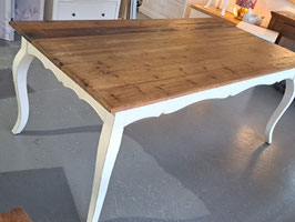 Distressed White & Natural Timber 8 Seater Dining Table