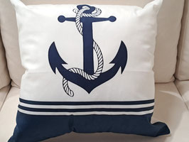 BRAND NEW Navy & White Nautical Anchor Cushion