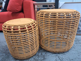 EX DISPLAY Round Bamboo Side Table - 1 Large Left