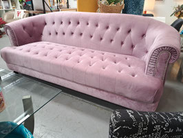 Pink Velvet 3 Seater Chesterfield Lounge