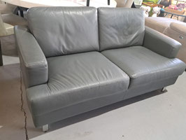 "Oz Design" Slate Grey Leather 2 Seater Lounge