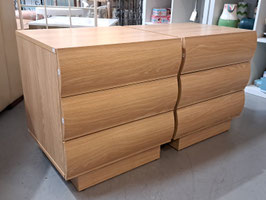 BRAND NEW Pair Curved Front Timber Look Bedsides