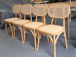 Set 4 "Castaway" Elm & Cane Dining Chairs