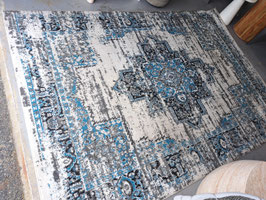 Blue & Grey Vintage Style Turkish Rug