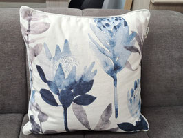 Blue & White Pastel Floral Feather Cushion - 2 Available