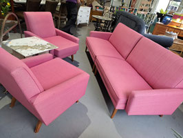 Vintage "Parker" Mid Century Modern Pink 4 Pce Lounge Suite