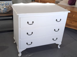 Vintage Queen Anne White Painted Timber Chest of Drawers