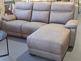 "San Marco" Taupe Macrosuede 3 Seater Electric Reclining Chaise Lounge