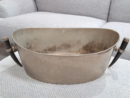 "One World" Silver Metal Champagne/Ice Bucket with Horns