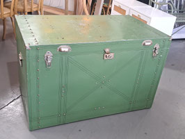 Large Vintage Green Metal Storage Trunk