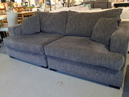 "Oz Design" Feather & Foam Dark Grey Deep Seated 3 Seater Lounge - 2 Available