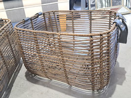 Dark Wicker Wire Frame Woven Basket - 2 Available