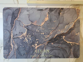 BRAND NEW Steel Blue & Gold Marbled Bathroom / Door Mat