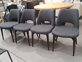 "Globe West" Set 4 Grey Upholstered Dining Chairs