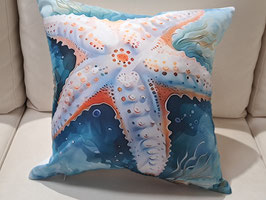 BRAND NEW Blue & Orange Starfish Cushion
