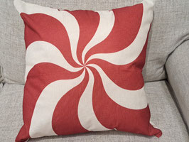 BRAND NEW Red & White Swirl Cushion - 2 Available