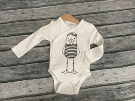 Body Langarm Gr. 74/80 mint,  Vogel
