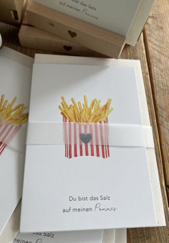 Eulenschnitt Klappkarte " Du bist das auf meinen Pommes