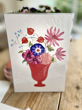 ask a duck Kunstdruck " Rote Vase mit Blüten "